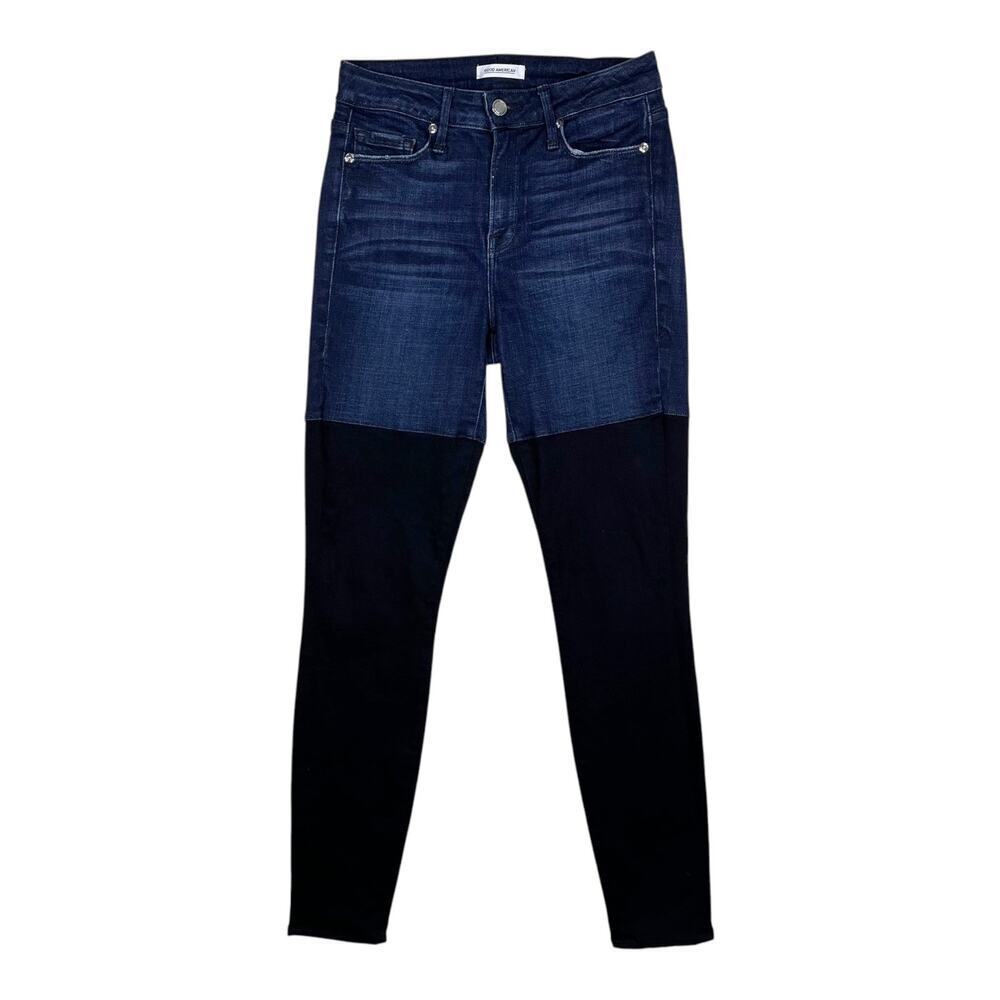 Good American good legs size 2/26 women’s twofer dark skinny jeans (flaw)